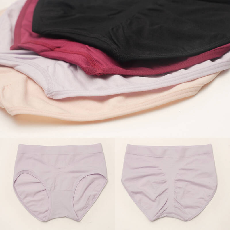 2015新款女士内裤日系提臀舒适中腰三角裤 紫红 黑色