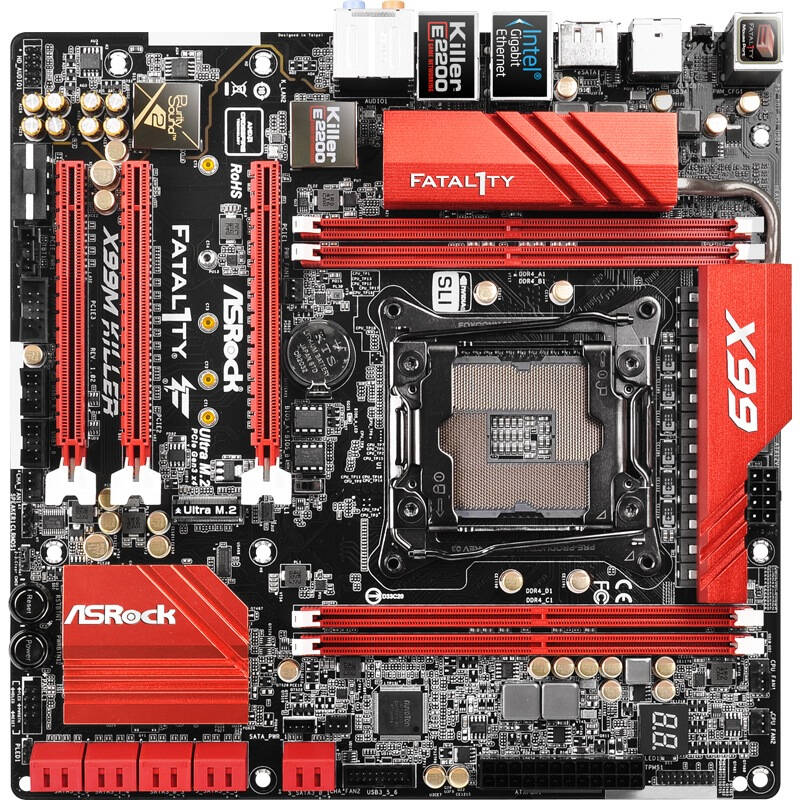 华擎(asrock)x99m killer ( intel x99/lga 2011 )主板 自营