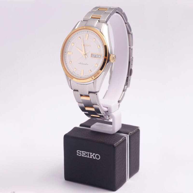 精工(seiko)对表 presage系列钢带机械情侣手表 srp894j1女表