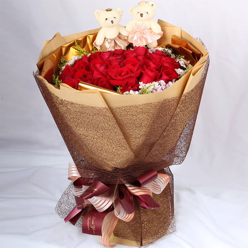 朵美鲜花速递33朵玫瑰花结婚元旦节生日礼物