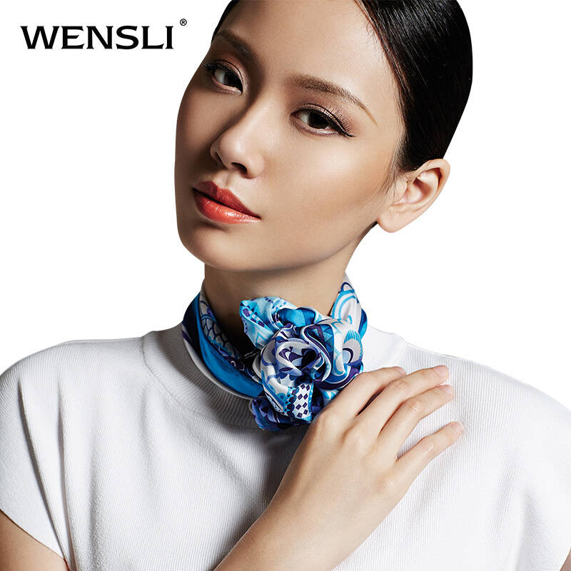 wensli/万事利 春秋季新款桑蚕丝绸小方巾丝巾围巾 国风 国风 53*53cm