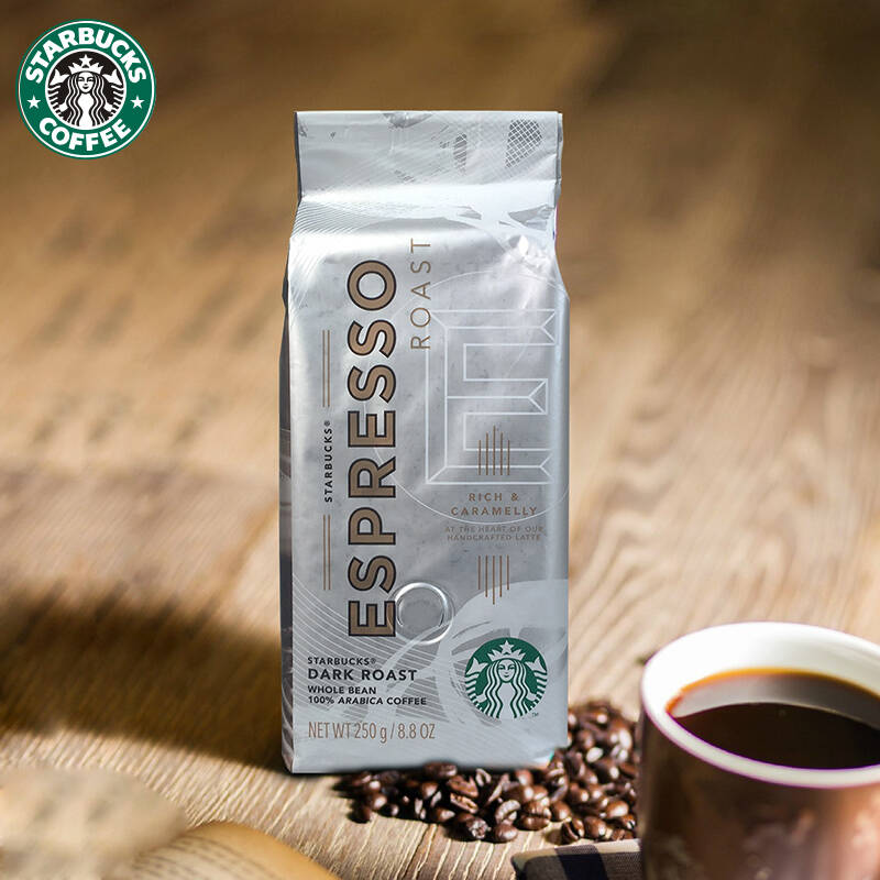 星巴克(starbucks)美国进口咖啡豆 纯黑咖啡 可研磨咖啡 浓缩烘焙咖啡