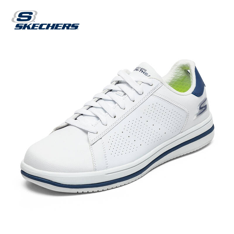 斯凯奇(skechers)男士休闲鞋板鞋 轻质舒适透气系带平底鞋 低帮男鞋