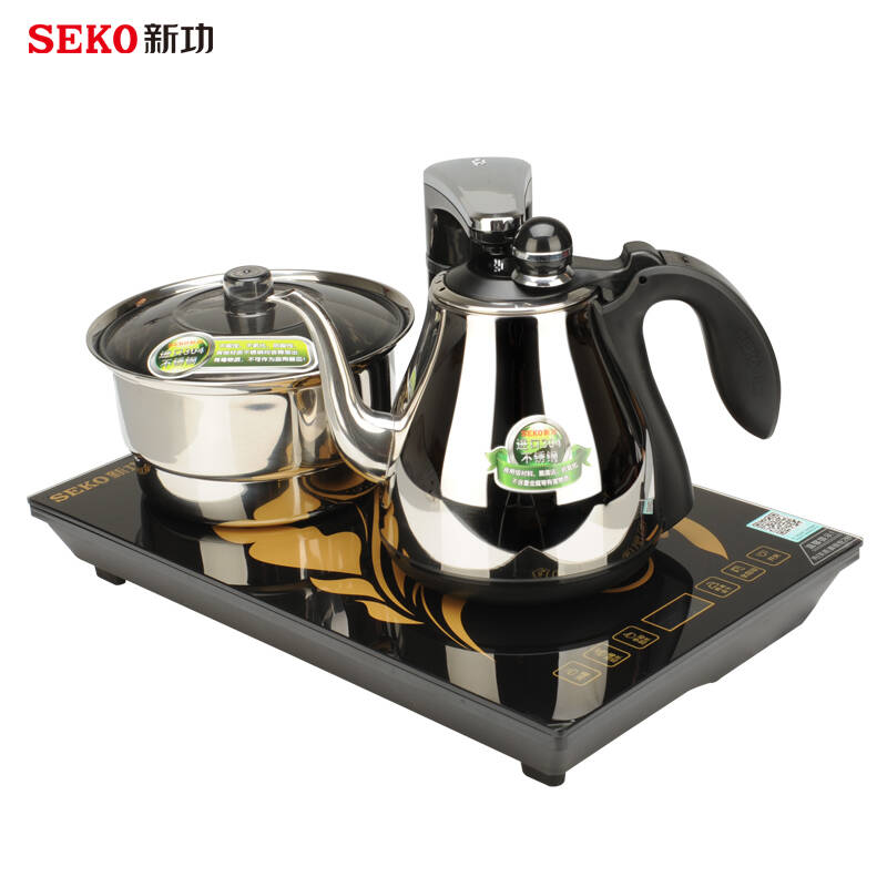 新功seko 全自动电水壶 自动上水电热水壶 电茶炉烧水壶不锈钢泡茶壶