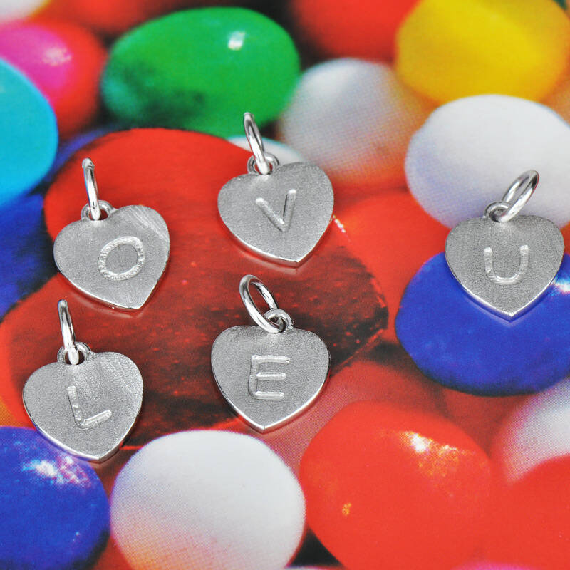 相思树 时尚心形26英文字母情侣项链一对 925