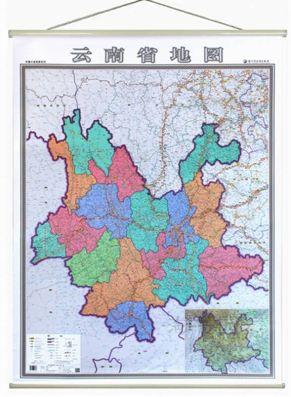 2019云南省地图挂图云南省政区图高清彩印14米1米交通标注清晰详细