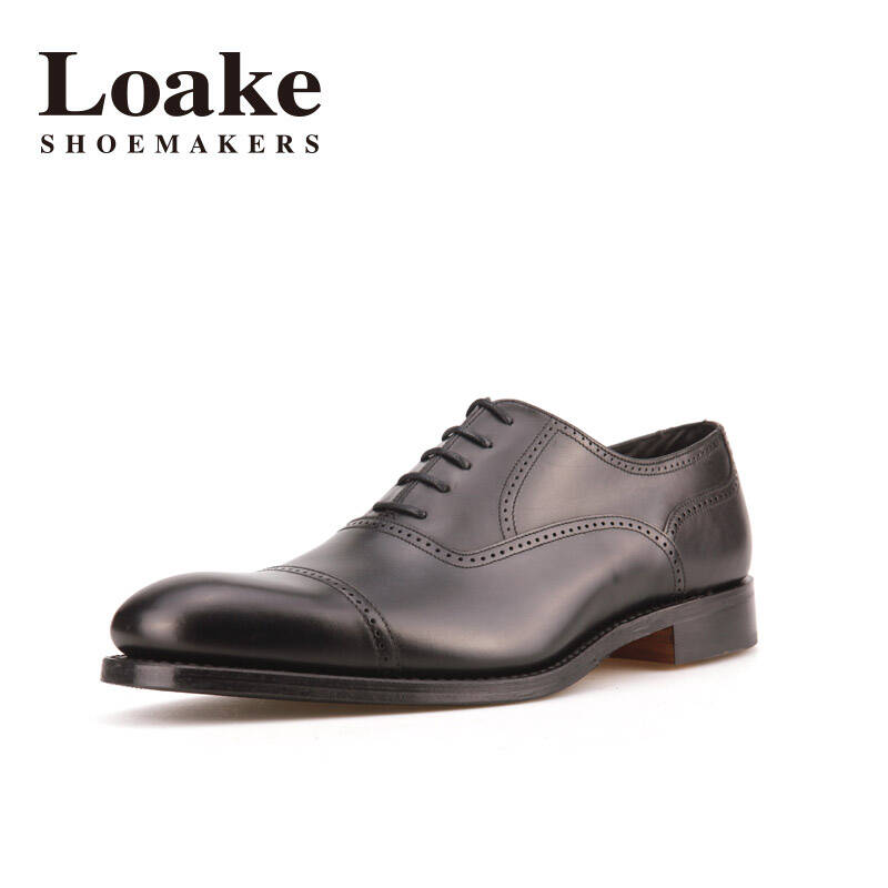 loake 定制手工固特异皮鞋布洛克牛津鞋男鞋 1880 ledbury 黑色 10图片