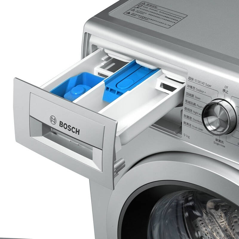 博世(bosch) wap242681w 9公斤 变频 滚筒洗衣机 降噪 除菌液(银色)