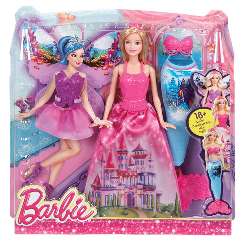 芭比(barbie)女孩玩具 芭比娃娃吹泡泡娃娃二合一美人鱼cff49