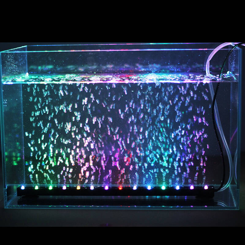 鱼缸led带气泡潜水灯条水族箱照明造景灯七彩变色水族