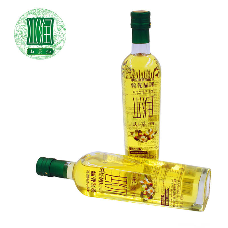 山润山茶油500mlx2玻璃瓶礼盒装 食用油纯山茶油