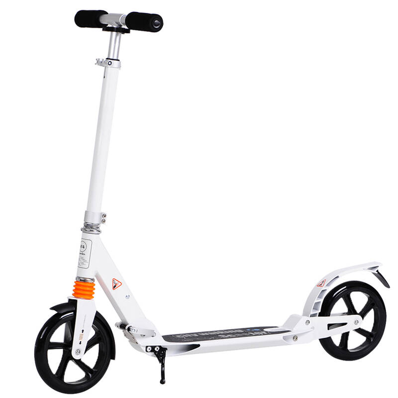 名马scooter 成人滑板车成人大两轮代步车减震 白色(减震折叠款)