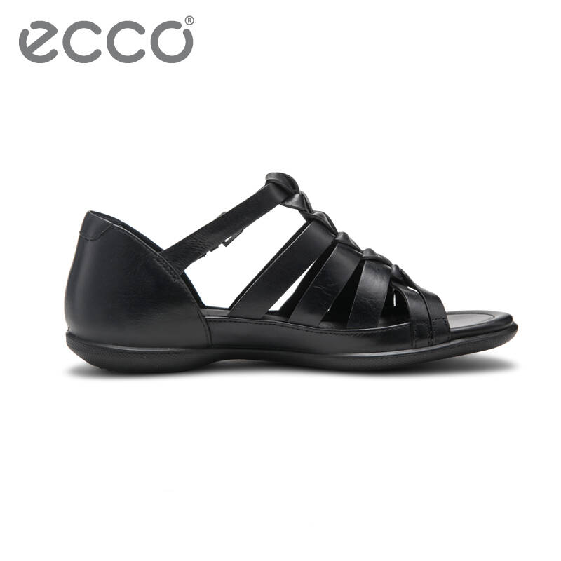 ecco爱步春夏新品 休闲女凉鞋 闪耀 247793 黑色02001