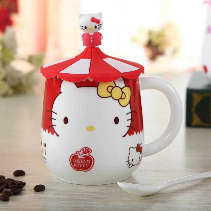 正兴阳 1超可爱陶瓷杯 创意杯子水杯带盖 萌可爱儿童卡通杯子个性情侣