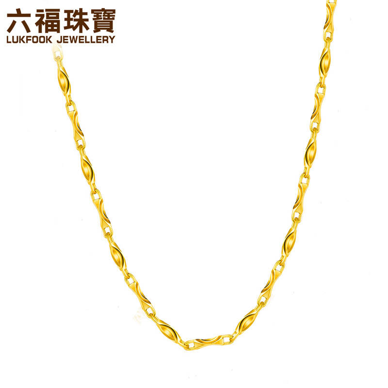 六福珠宝 足金百搭元宝链黄金女款项链 b01tbgn0006 45cm-6.