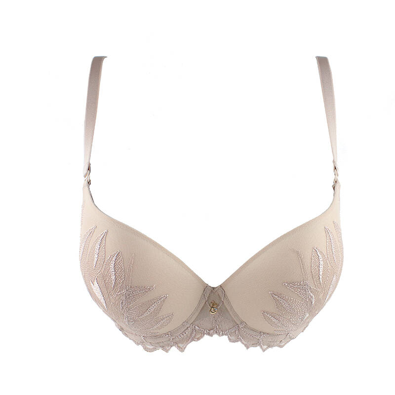 安莉芳女士内衣3/4上薄下厚杯刺绣优雅聚拢文胸eb1903