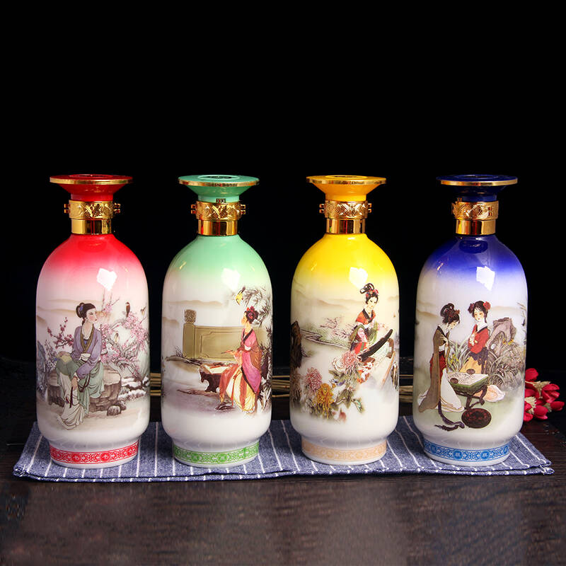 酒府易购 汾酒集团一坛香系列汾酒53度四大美女白酒 礼盒装 475ml*4瓶