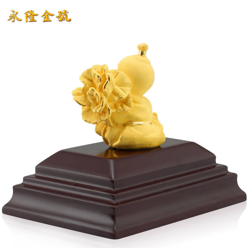永隆金号 精品绒沙金摆件 表面999足金 吉祥童子 孩子
