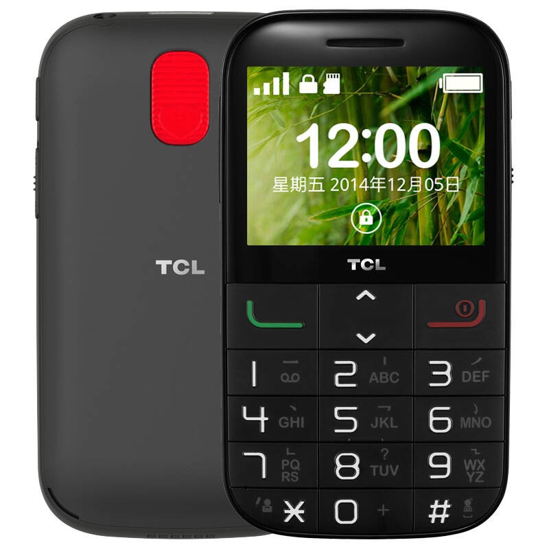 tcl 老人手机 (i310) 暗夜黑 移动联通2g手机 自营