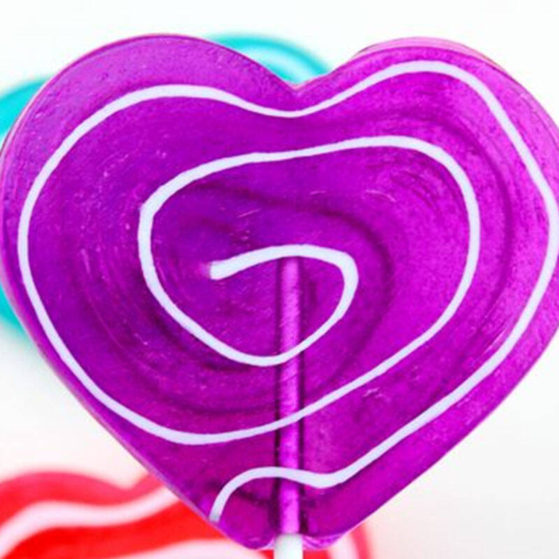 波力【波力圆缘梅心糖-棒棒糖78g】休闲零食 话梅糖 结婚喜糖 糖果