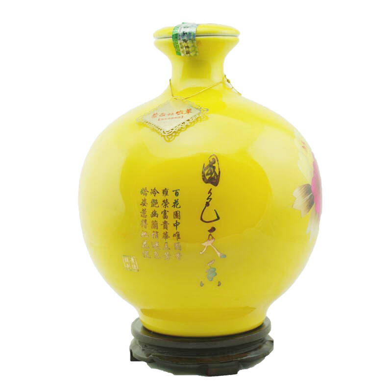 国产白酒 蒙正虫草 中华瑰宝 国色天香 大坛子酒 黄瓷瓶 42度5l
