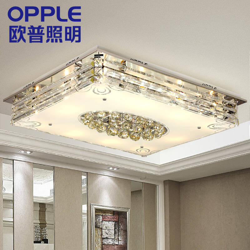欧普照明灯具 客厅灯 方形led吸顶灯水晶灯现代简约大气 天鹅湖 20-30