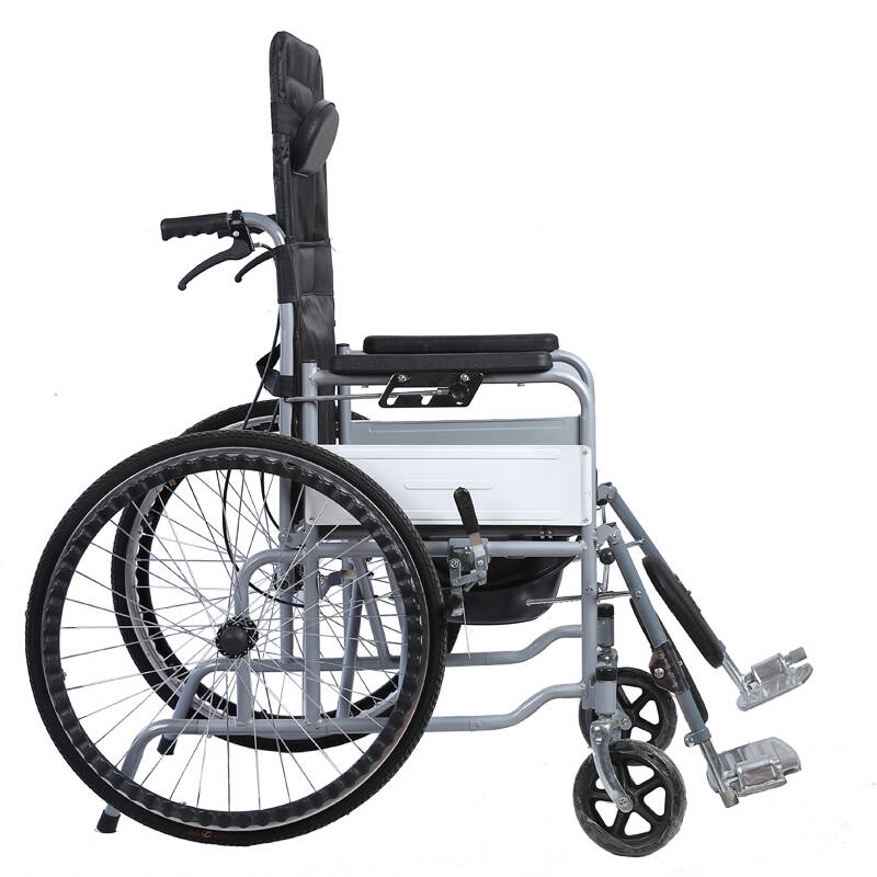 康利缘半躺式轮椅车坐便 可折叠轻便残疾人老年人 代步轻便轮椅超大便