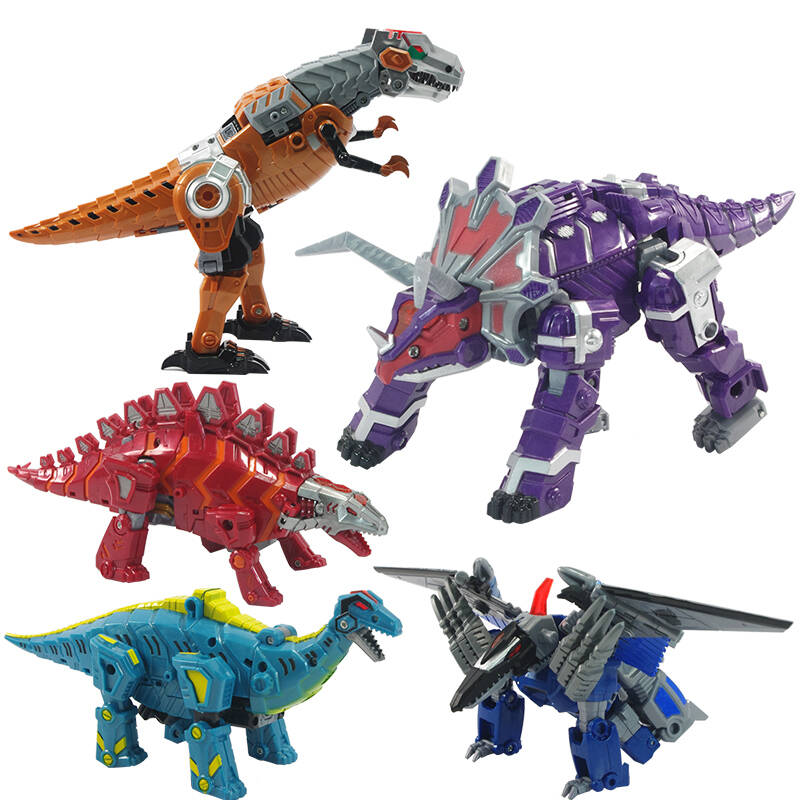 锦江 变形恐龙合体机器人变形玩具模型 变世恐龙五合一套装儿童玩具