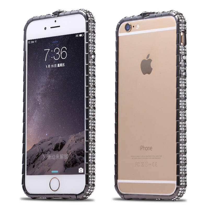 摩洛 满钻蛇扣钻手机套金属边框水晶钻保护套外壳 适用于苹果iphone6
