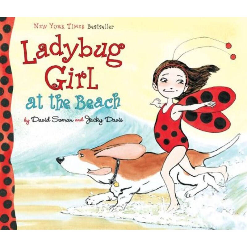 ladybug girl at the beach