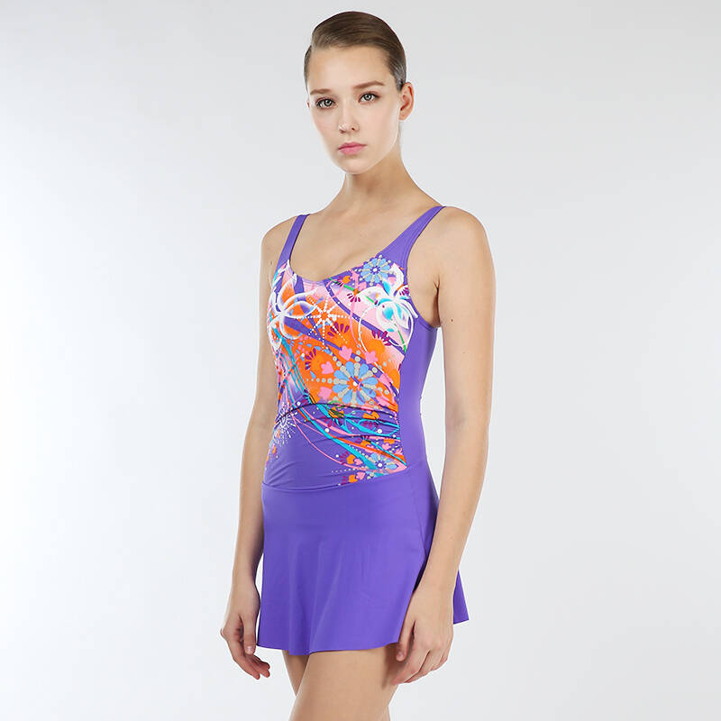 arena阿瑞娜女士连体裙式泳衣新款 修身显瘦海边温泉游泳衣 黑色 xxl