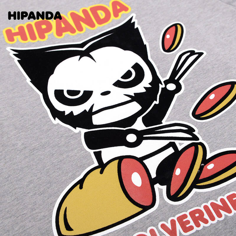 hipanda 男士t恤短袖t恤男短袖 原创设计潮牌 男金刚狼短袖t恤 灰色