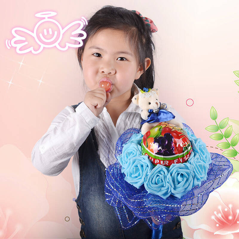 金喜派 圣诞节礼物 糖果花束 创意卡通儿童花束 六一儿童节礼物 小孩