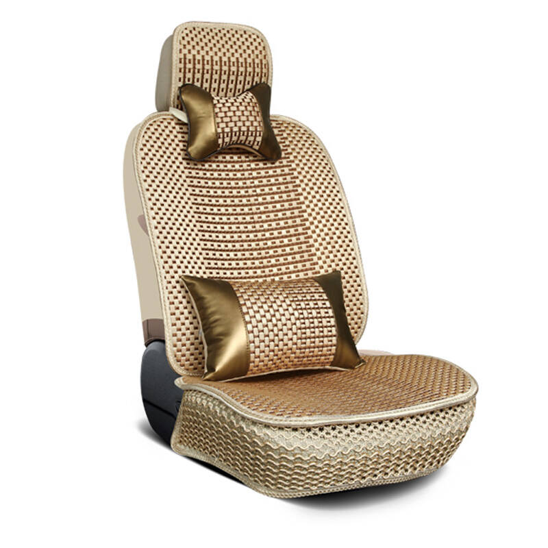 车之魂 汽车坐垫套夏季冰丝亚麻四季凉垫通用座垫汽车用品 土豪金 - 京东