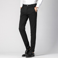 美国苹果 AEMAPE 西裤男2020春夏季新品修身西服裤商务休闲面试上班西装裤职业正装裤子DLD D1029 黑色 36
