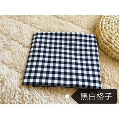 FGHGF 日韩全棉色织水洗棉布料 床单被罩服装格子夏季面料 纯棉宝宝布料2.4宽幅 黑色 黑白格子