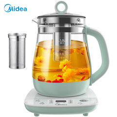 美的(Midea)养生壶电水壶热水壶多功能花茶壶电茶壶煮水壶煮茶器烧水壶1.5L玻璃开水壶YS15Colour211