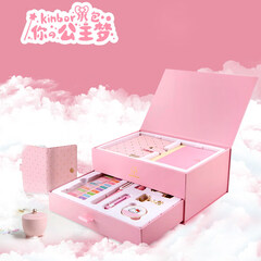 kinbor Hello Kitty手账本文具套装礼盒创意礼物14件套手帐本(皮面笔记本子/钢笔/和纸胶带)DTB6507