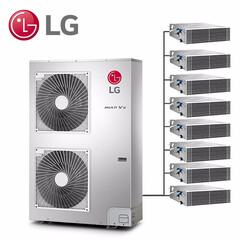 LG 家用中央空调直流变频小多联薄款隐藏式风管机冷暖一级能效大户型别墅一拖多0元包安装8匹主机 【纯进口主机】八匹一拖七【适用150~200㎡】
