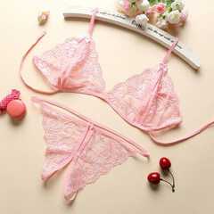 PURE ROMANCE 情趣性感内衣女士三点式情趣睡衣套装夜诱惑情趣内衣 粉色