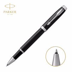 派克(PARKER)宝珠笔/中性笔学生套装 商务送礼定制刻字男女生日 毕业礼物 礼品文具签字笔 IM纯黑丽雅白夹宝珠笔