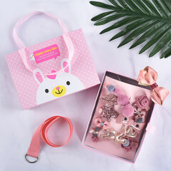 新新精艺 女童首饰盒生日小礼品 六一儿童节礼物盒宝宝女孩发夹头饰发带蝴蝶结幼儿园毕业送闺蜜实用套装