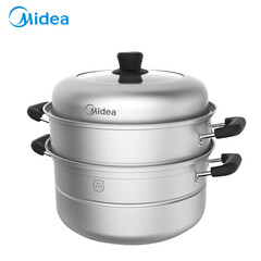 美的(Midea)蒸锅 厚底三层蒸煮锅家用大口径复底燃气电磁炉通用蒸煮锅ZG26Z02