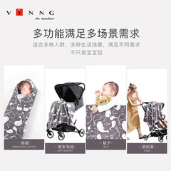 vinng推车毛毯 绒布材质 三种用法 毛毯/抱被/遮阳 小鲸鱼 小鲸鱼