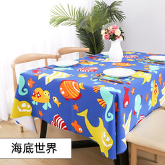帆布布料桌布窗帘沙发抱枕卡通印花加厚帆布手工diy布头纯棉布料 海底世界(半米价)