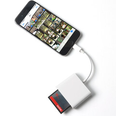 颖果 苹果手机CF卡读卡器 多功能三合一sd/tf iphone/ipad读卡器otg相机套件高速 三合一读卡器【可插TF卡+SD卡+CF卡】