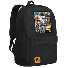 幂范西GTA5侠盗飞车夜光书包侠盗猎车手牛津布双肩包游戏周边背包 黑色 5封面 29X45X13CM