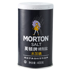 莫顿(MORTON)盐 无碘精制盐(未加碘) 无碘食盐 400g