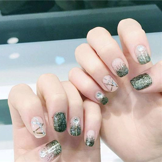 渐变色美甲图片渐变设计款美甲居然这么美- 京东