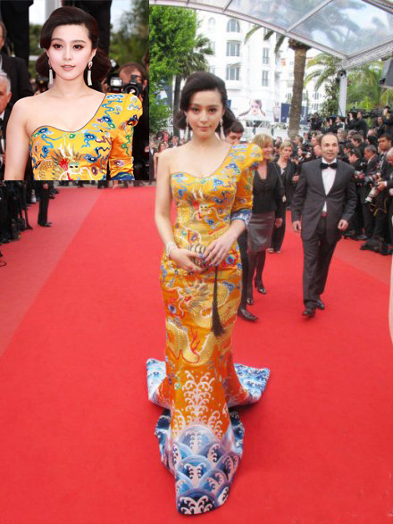 范冰冰嘎纳电影节着仙鹤装大秀东方复古妖娆妆容- 京东